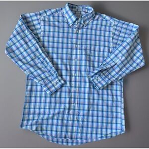 Izod Long Sleeve Button Down Shirt Multicolor Check Plaid 16 32/33 (large) JBHS